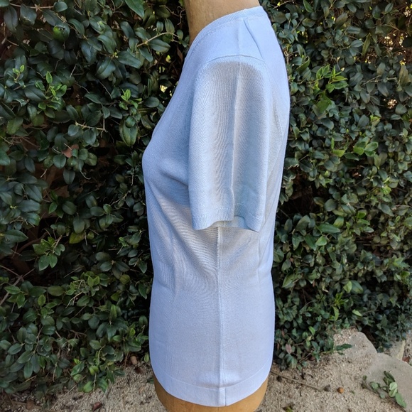 Baby blue Saks silk/cashmere shell - Picture 4 of 4